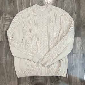 H&M Cream Cable Knit Crewneck Sweater